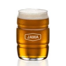 Barrel Beer Glass - Deep Etch - Corporate Recognition Gifts
