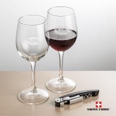 Swiss Force Opener & Connoisseur Wine - Etched Barware