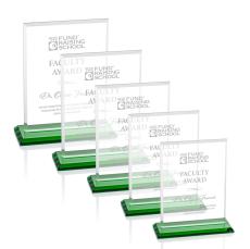 Vitalia Green Rectangle Crystal Award - Glass Awards