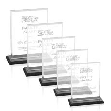 Vitalia Black  Rectangle Crystal Award - Corporate Awards