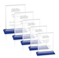 Vitalia Blue  Rectangle Crystal Award - Glass Awards