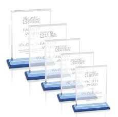 Vitalia Sky Blue Rectangle Crystal Award - Corporate Awards
