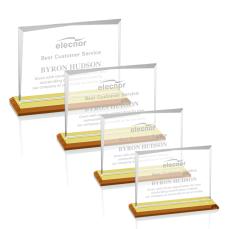 Lismore Amber Rectangle Crystal Award - Glass Awards