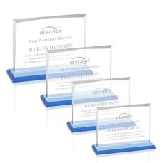 Lismore Sky Blue Rectangle Crystal Award - Corporate Awards