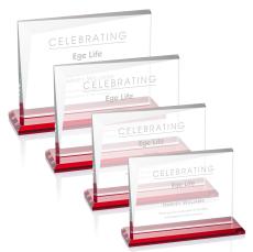 Mirela Red  Rectangle Crystal Award - Glass Awards
