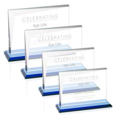 Mirela Sky Blue  Rectangle Crystal Award - Corporate Awards