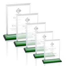 Denison Green  Rectangle Crystal Award - Glass Awards