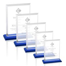 Denison Blue  Rectangle Crystal Award - Glass Awards