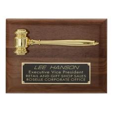 Gavel Plaque - Walnut - Service Awards