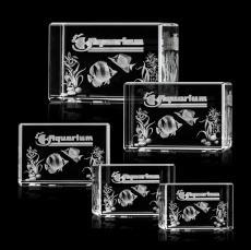 Lexington Cube 3D Rectangle Crystal Award - Desk Accessories