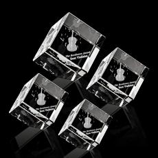 Burrill Corner Cube 3D Crystal Award - Corporate Recognition Gifts