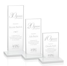 Heathrow White Rectangle Crystal Award - Crystal Awards