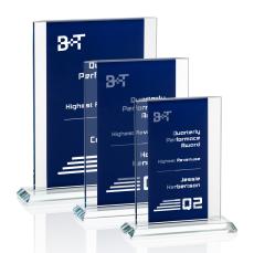 Tameside Blue Rectangle Crystal Award - Crystal Awards