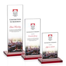Heathrow Full Color Red Rectangle Crystal Award - Crystal Awards