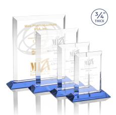 Harrington Sky Blue Rectangle Crystal Award - Crystal Awards