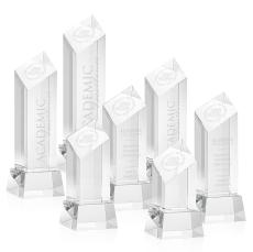 Barone Clear on Base Obelisk Crystal Award - Crystal Awards