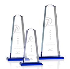 Pinnacle Blue Obelisk Crystal Award - Crystal Awards