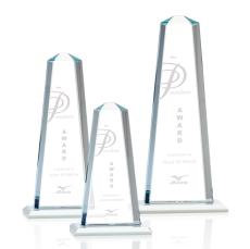 Pinnacle White Obelisk Crystal Award - Crystal Pillar Awards