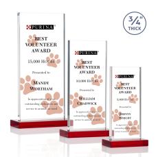 Arizona Full Color Red Rectangle Crystal Award - Full Color Awards