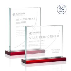 Manhattan Red Rectangle Crystal Award - Glass Awards