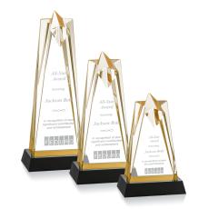 Rosina Gold On Base Star Acrylic Award - Service Awards