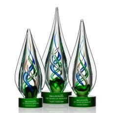 Mulino Green  Glass Award - Art Glass Awards
