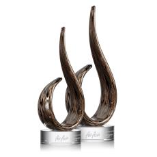 Golden Blaze Clear Flame Glass Award - Modern Awards