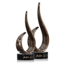 Golden Blaze Black Flame Glass Award - Modern Awards