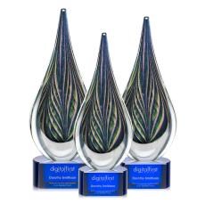 Cobourg Glass on Blue Base Award - Glass Awards