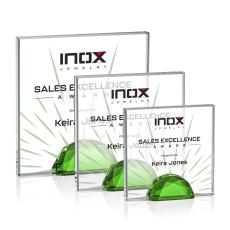 Entwhistle Full Color Green  Crystal Award - Full Color Awards