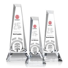 Rustern Full Color Clear on Base Obelisk Crystal Award - Sales Awards