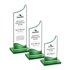 Eden Full Color Green Peak Crystal Award - Crystal Awards