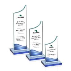 Eden Full Color Sky Blue Peak Crystal Award - Crystal Awards