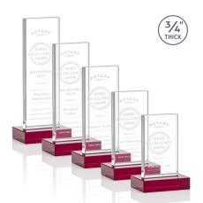 Holmes Red  Rectangle Crystal Award - Glass Awards