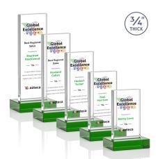 Holmes Full Color Green  Rectangle Crystal Award - Crystal Awards