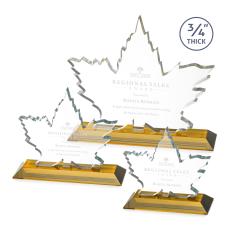 Maple Leaf Amber Abstract / Misc Crystal Award - Service Awards