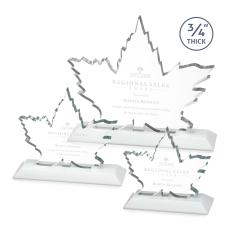 Maple Leaf White Abstract / Misc Crystal Award - Service Awards