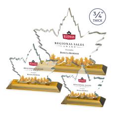 Maple Leaf Full Color Amber  Abstract / Misc Crystal Award - Crystal Awards