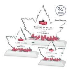 Maple Leaf Full Color White Abstract / Misc Crystal Award - Corporate Awards
