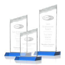 Oakwood Sky Blue Peak Crystal Award - Crystal Awards