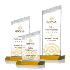 Oakwood Full Color Amber Peak Crystal Award - Corporate Awards