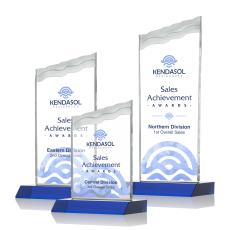 Oakwood Full Color Blue Peak Crystal Award - Corporate Awards