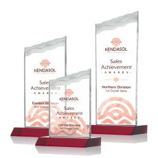 Oakwood Full Color Red Peak Crystal Award - Corporate Awards
