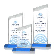 Oakwood Full Color Sky Blue Peak Crystal Award - Corporate Awards