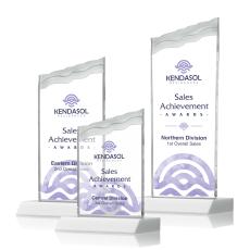 Oakwood Full Color White Peak Crystal Award - Corporate Awards