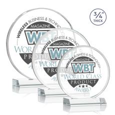 Blackpool Full Color Clear Circle Crystal Award - Corporate Awards