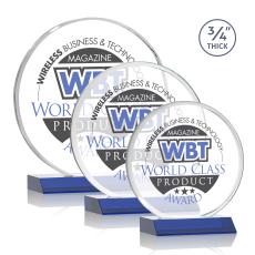 Blackpool Full Color Blue Circle Crystal Award - Full Color Awards