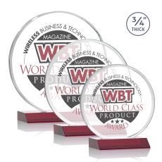 Blackpool Full Color Red Circle Crystal Award - Full Color Awards
