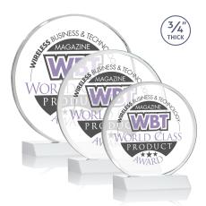 Blackpool Full Color White Circle Crystal Award - Full Color Awards