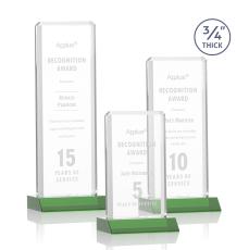 Southport Green Rectangle Crystal Award - Crystal Awards